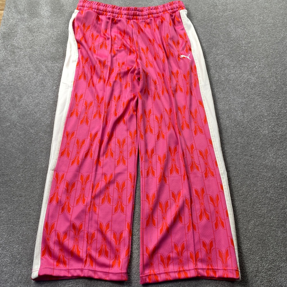 PUMA The NeverWorn T7 Track Pants Mens XL Blossom Pink Orange Wide Leg 631492 98